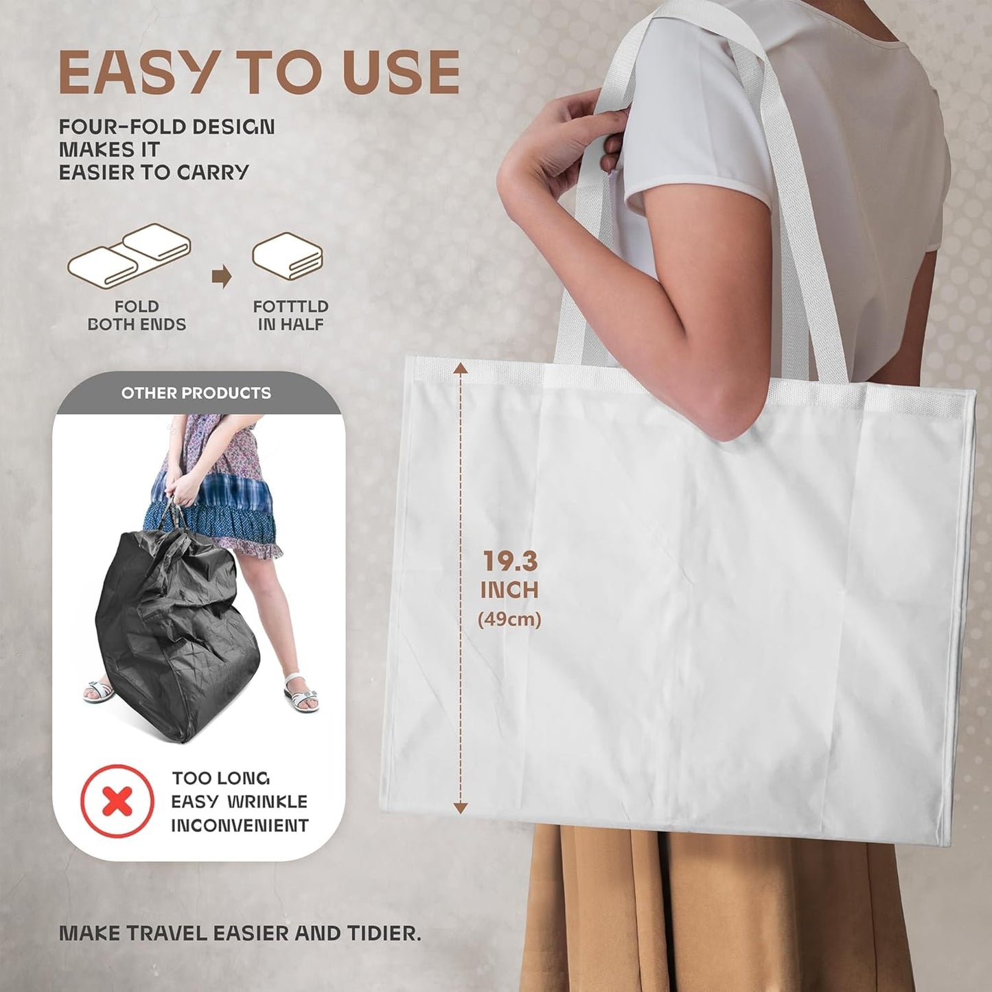 Durable Luggage Clothing Bag with Clear View Pockets