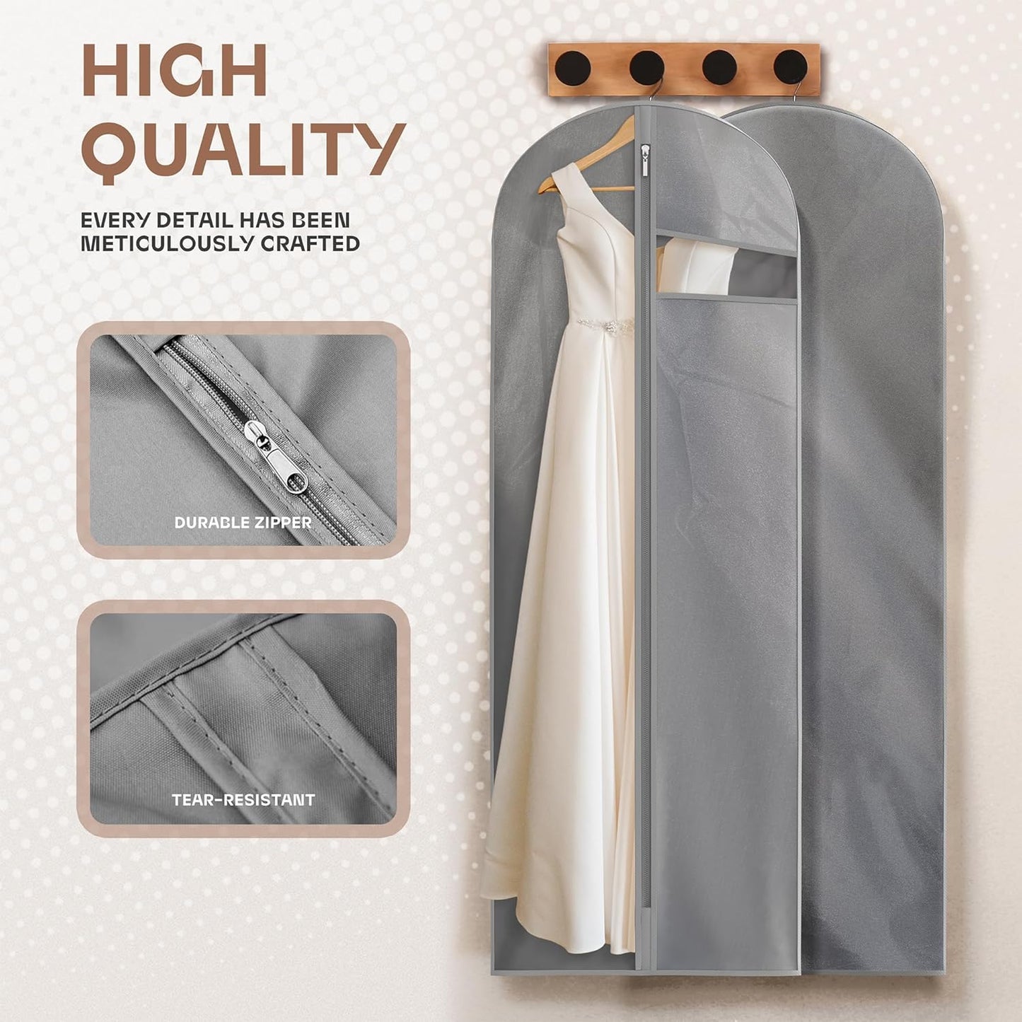 Durable Luggage Clothing Bag with Clear View Pockets