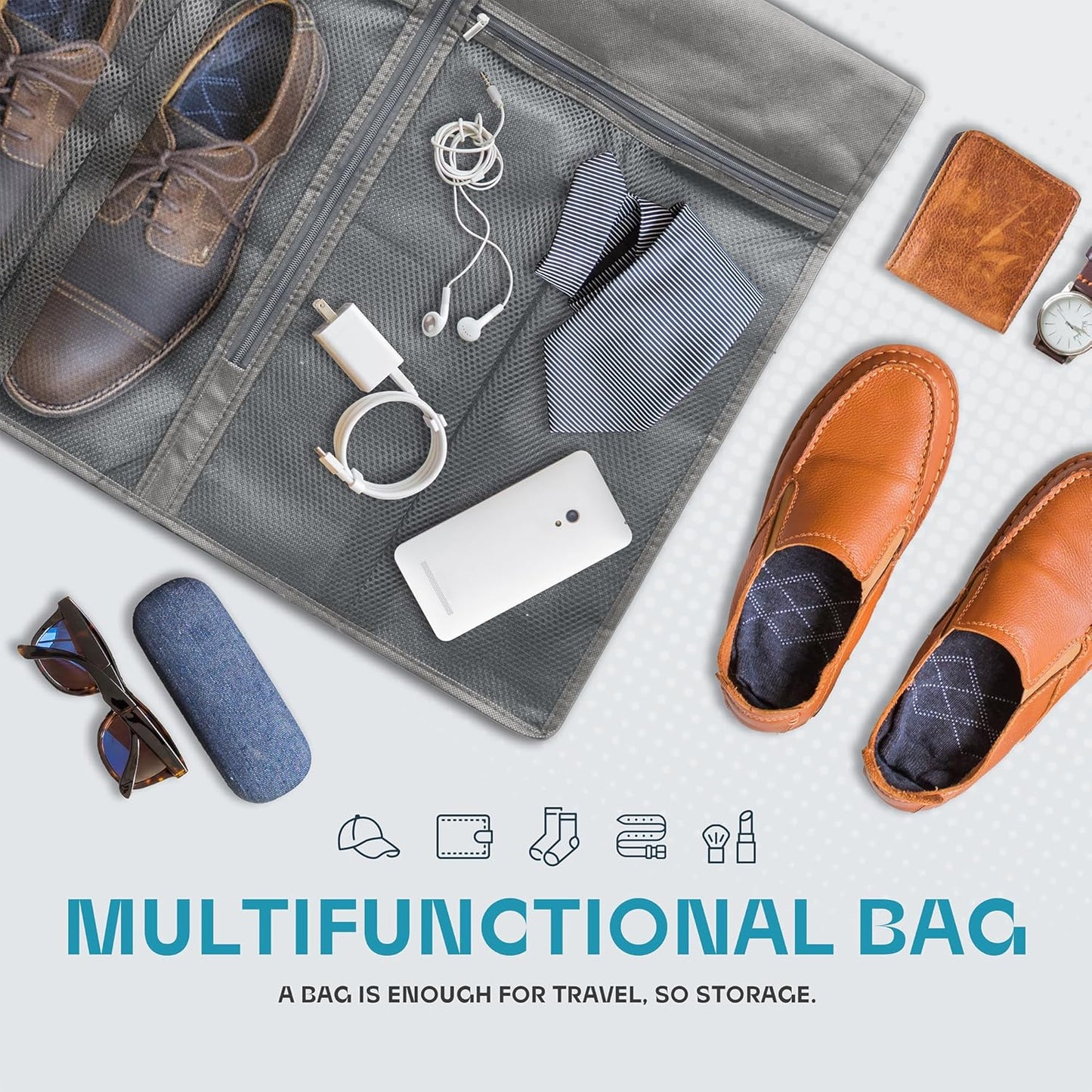 Durable Luggage Clothing Bag with Clear View Pockets