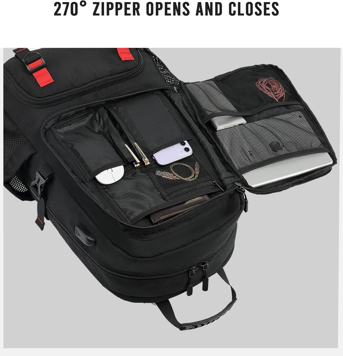 Waterproof Laptop Backpack with USB and Sneaker Pocket