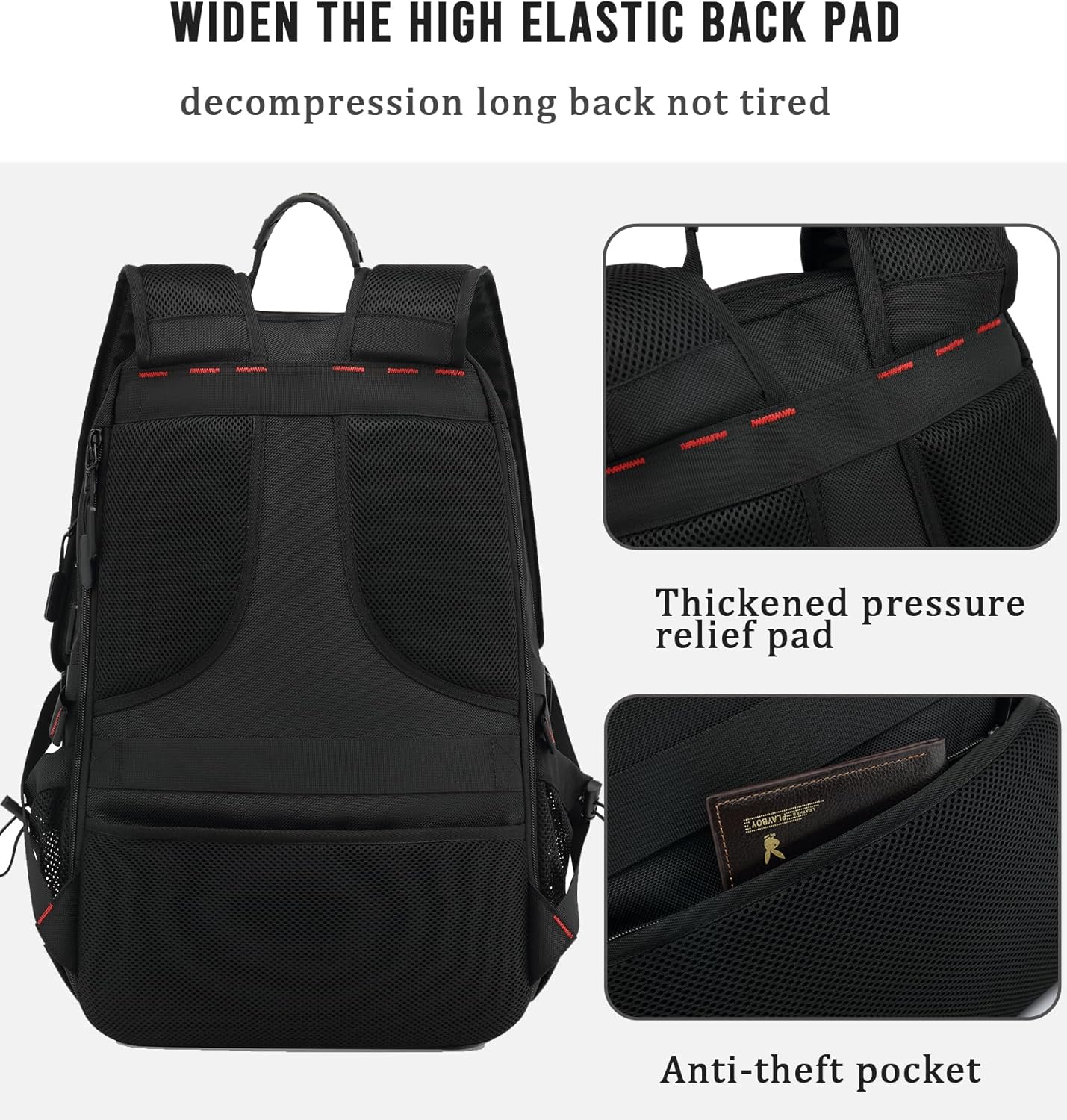 Waterproof 60L Laptop Backpack with USB Charging Pocket