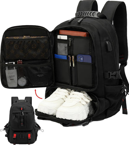 Waterproof Laptop Backpack with USB and Sneaker Pocket - Pexav