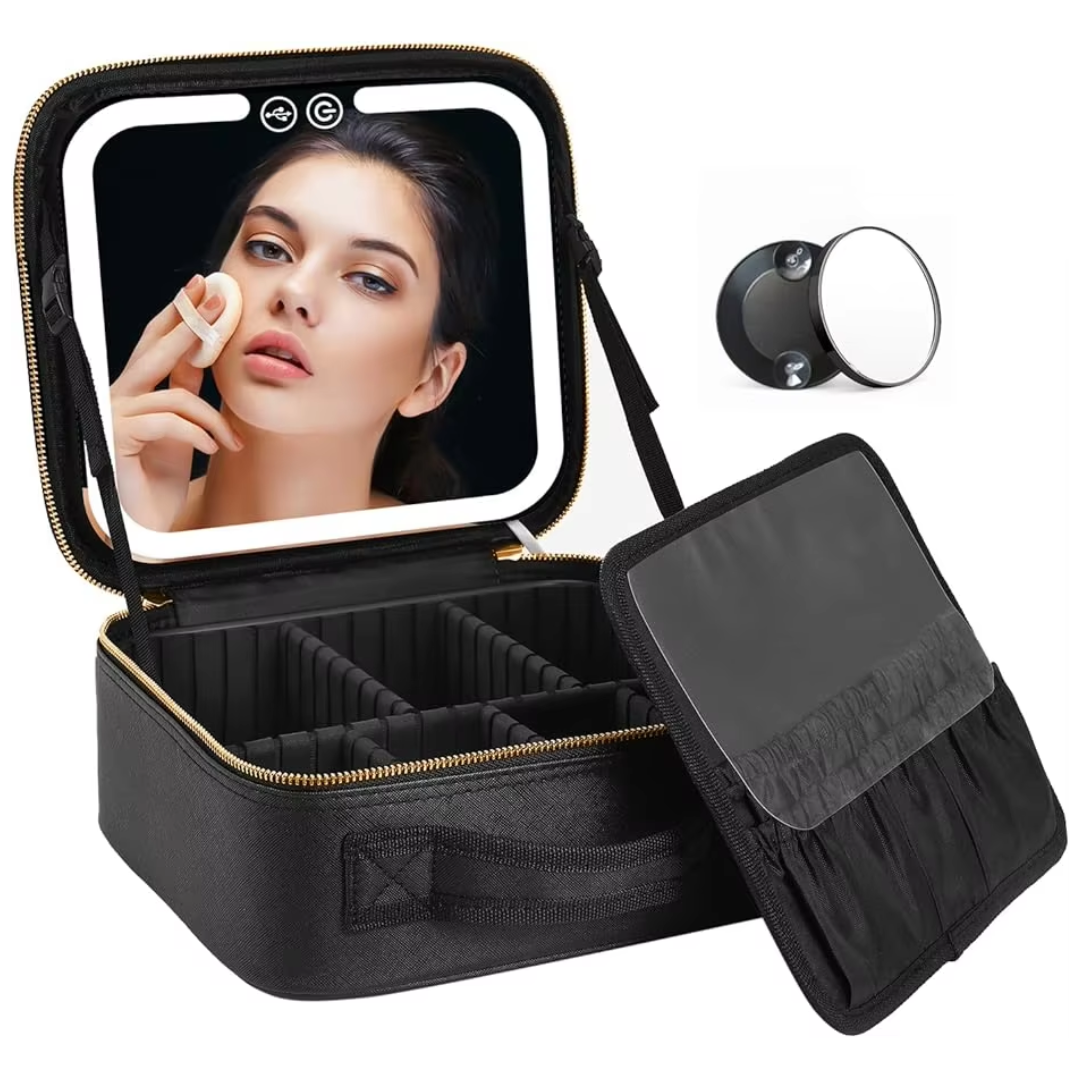Portable Makeup Case with LED Light - Pexav