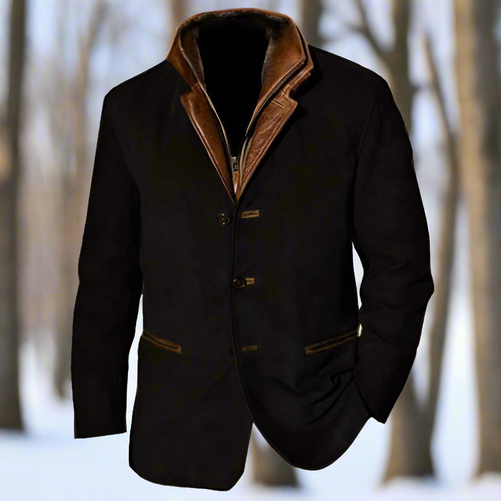 Slim Fit Mens Leather Look Jacket