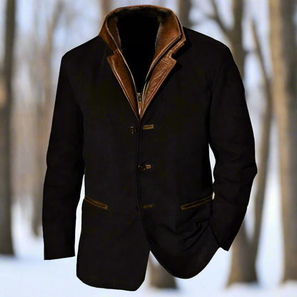 Slim Fit Mens Leather Look Jacket
