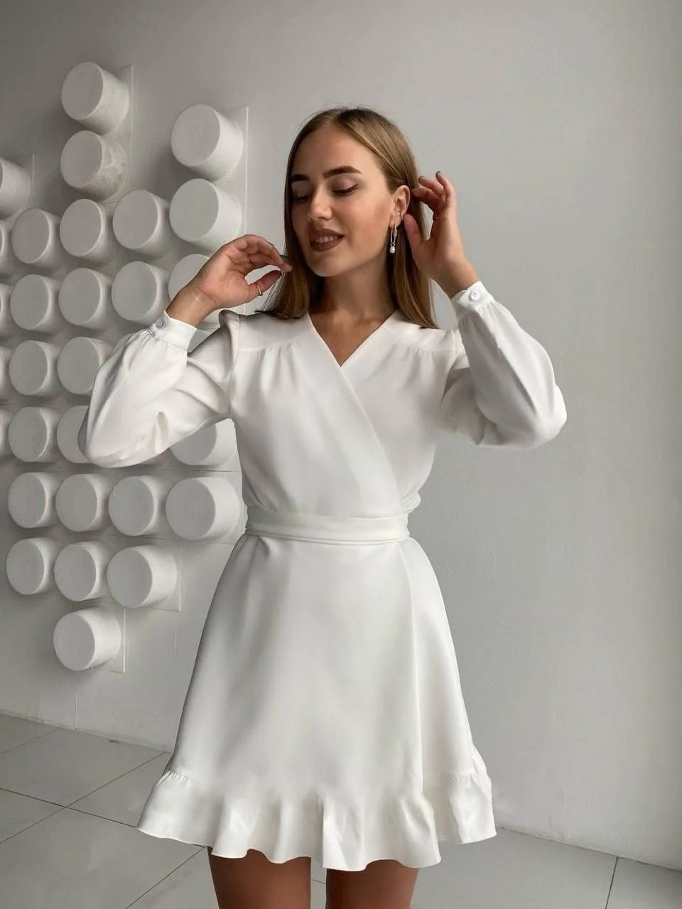 Trendy A-line Dress - Livia-White-S-Nora Luxe