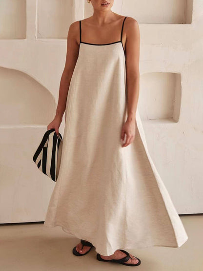 Trendy A-line Strappy Dress with Contrast Design for Holidays – Zoey-S-Nora Luxe