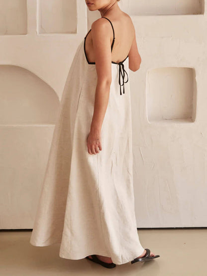 Trendy A-line Strappy Dress with Contrast Design for Holidays – Zoey-S-Nora Luxe