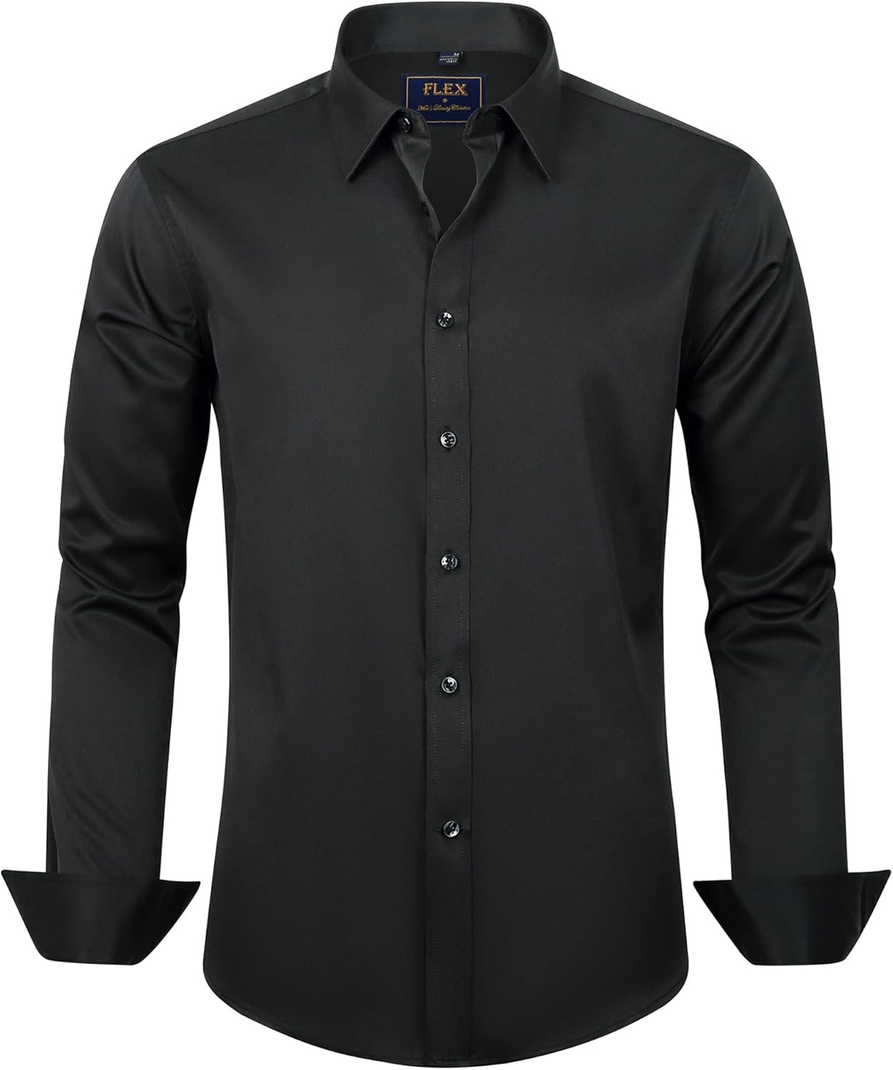 Trendy Anti-Crease Shirt for Men - Tom-Black-S-Nora Luxe