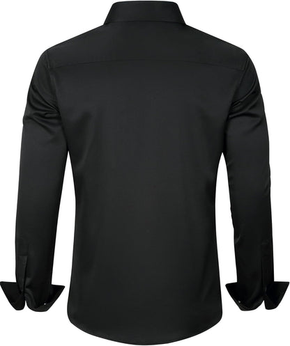 Trendy Anti-Crease Shirt for Men - Tom-Black-S-Nora Luxe