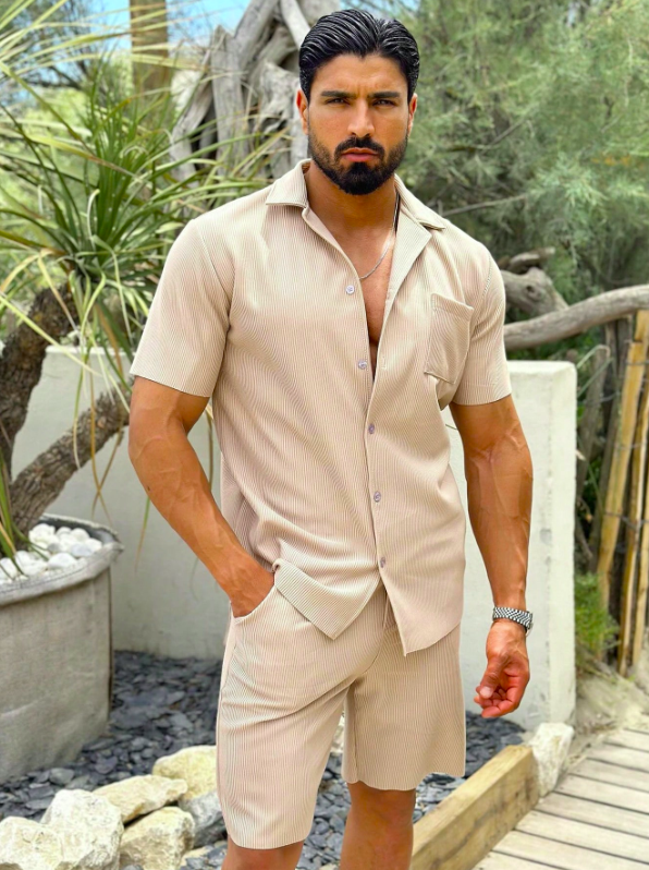 Fashionable Light Brown Mens Casual Outfit - Pexav