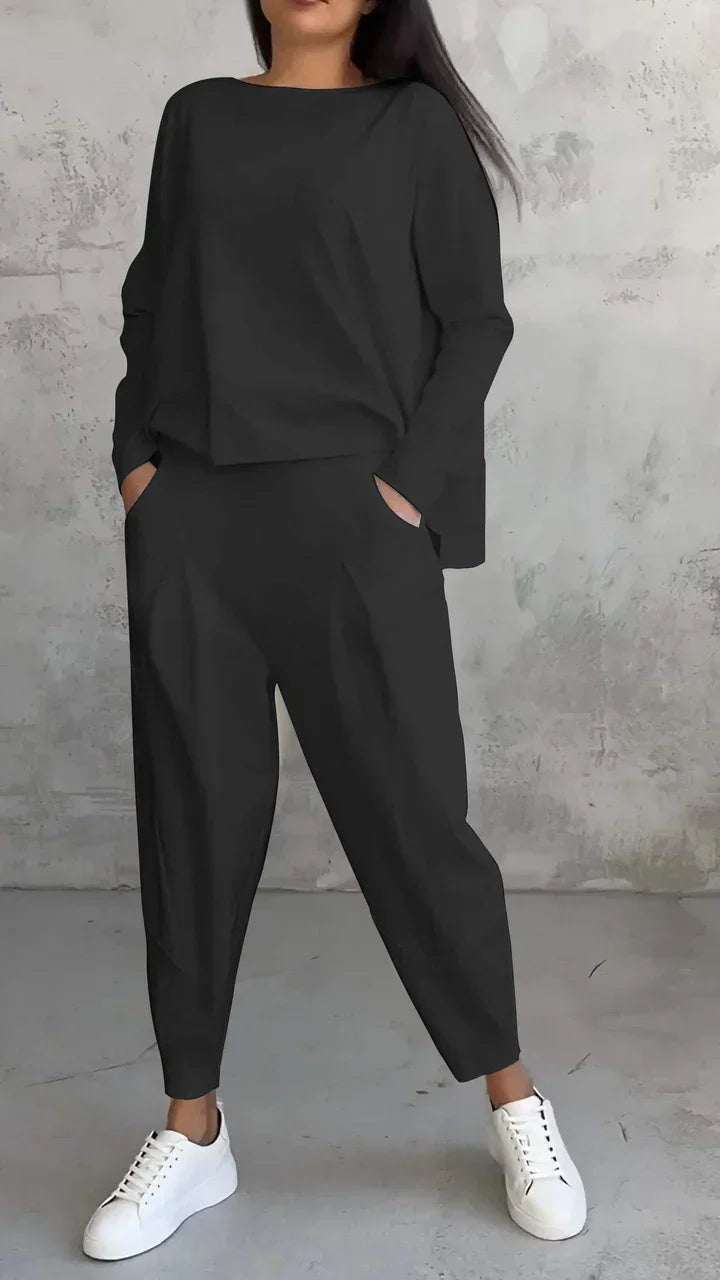 Trendy Casual Women's Clothing Set - Brooklyn-Black-S-Nora Luxe