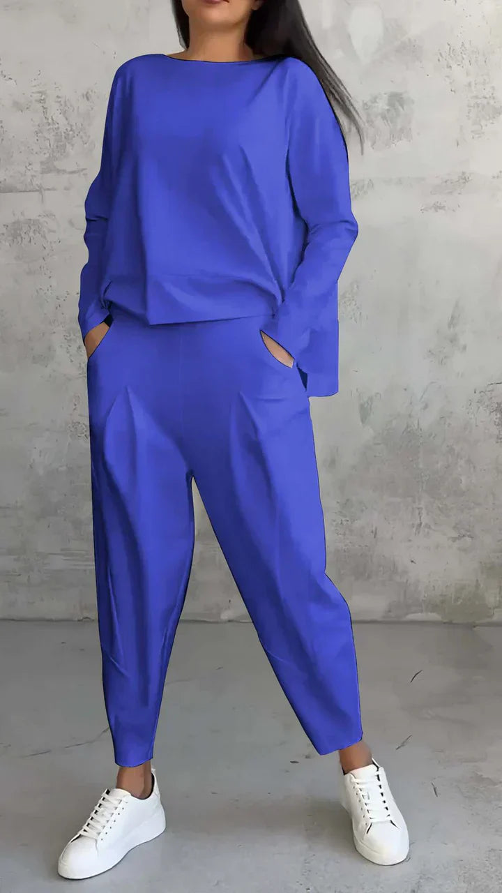 Trendy Casual Women's Clothing Set - Brooklyn-Blue-S-Nora Luxe