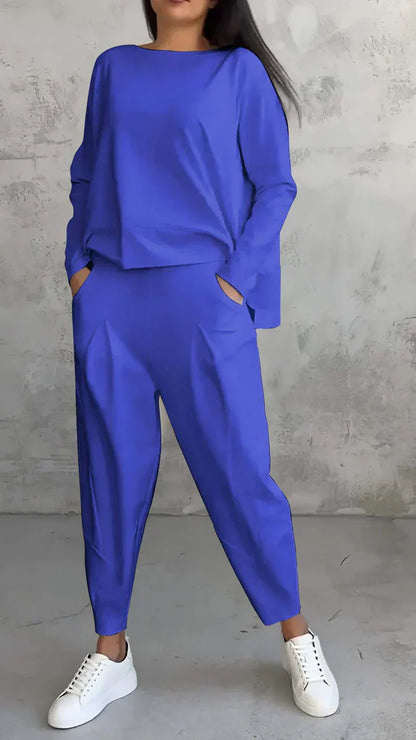 Trendy Casual Women's Clothing Set - Brooklyn-Blue-S-Nora Luxe