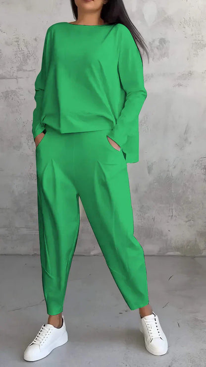 Trendy Casual Women's Clothing Set - Brooklyn-Green-S-Nora Luxe