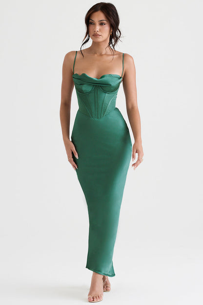 Trendy Corset Maxi Dress - Isabella-Black-XS-Nora Luxe
