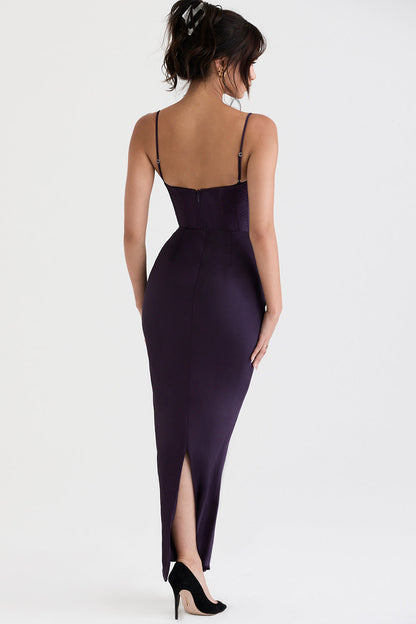 Trendy Corset Maxi Dress - Isabella-Black-XS-Nora Luxe