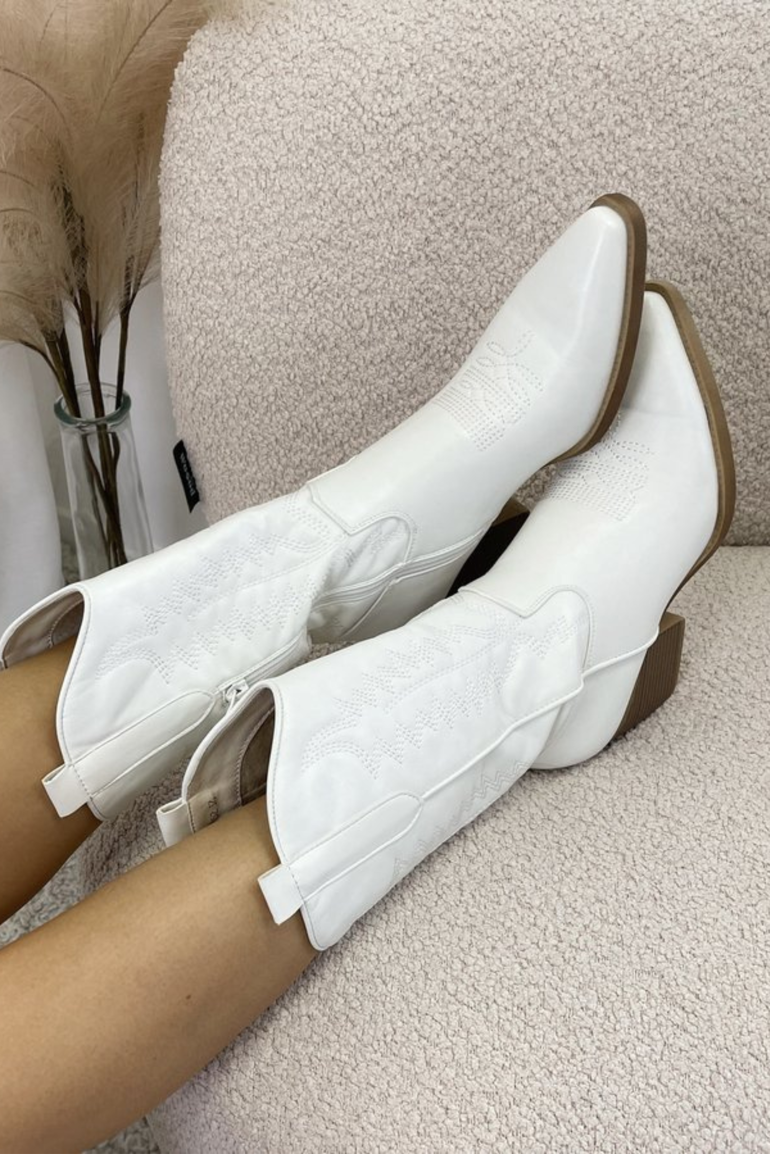Trendy Cowboy Boots for Women - Dakota-White-7-Nora Luxe