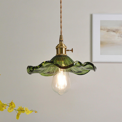 Trendy Hibiscus Flower Pendant Lamp - FlowerLite-Green-D9.06 × H4.72 in-Nora Luxe