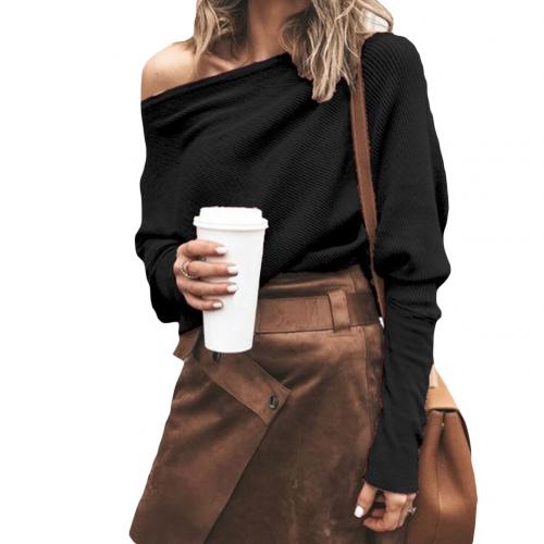 Trendy Knitted Off-Shoulder Women's Sweater - Sophie-Black-S-Nora Luxe