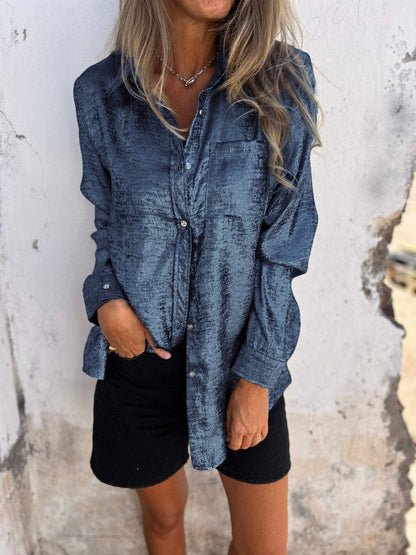 Trendy Ladies Blouse - Evelyn-Blue-S-Nora Luxe