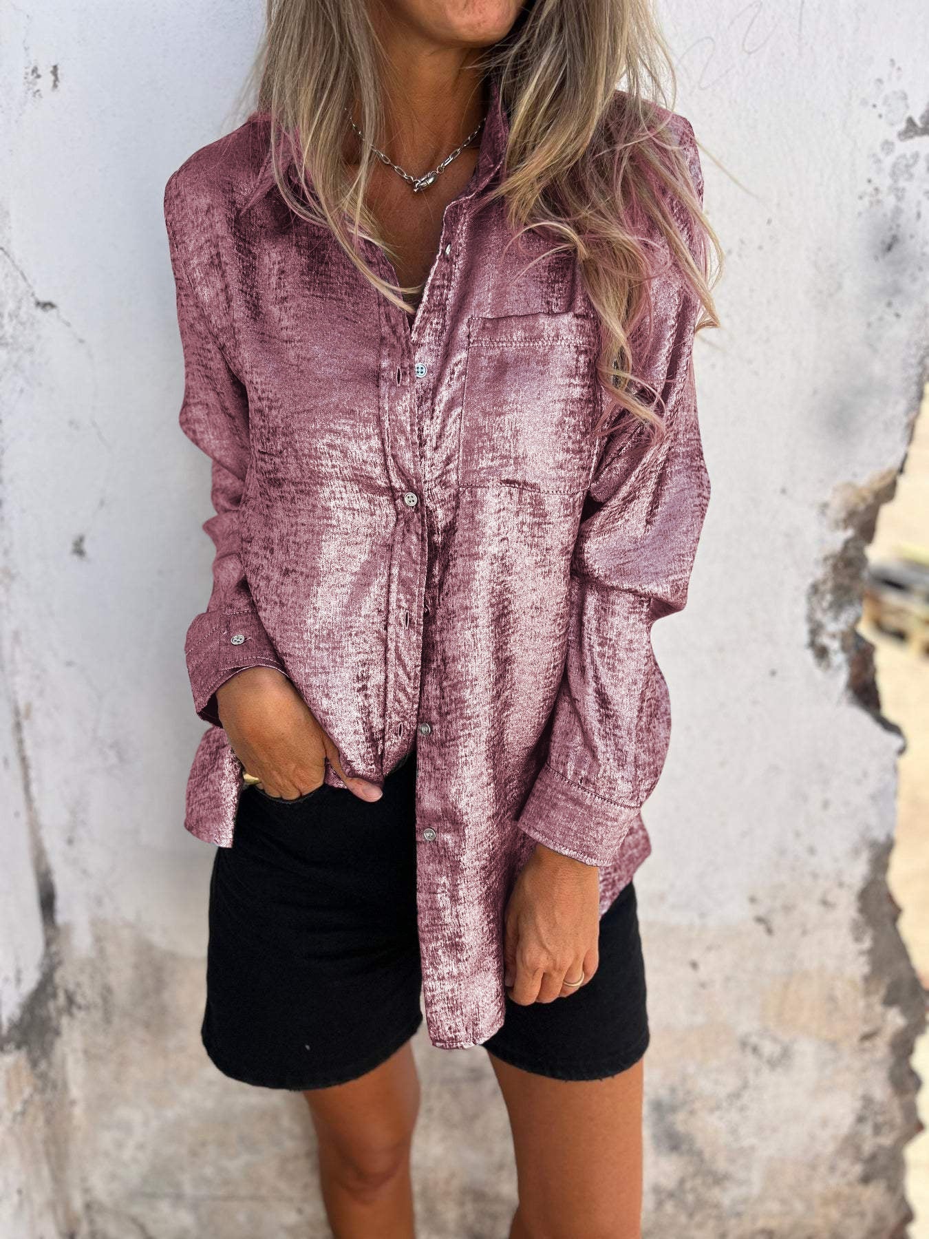 Trendy Ladies Blouse - Evelyn-Pink-S-Nora Luxe