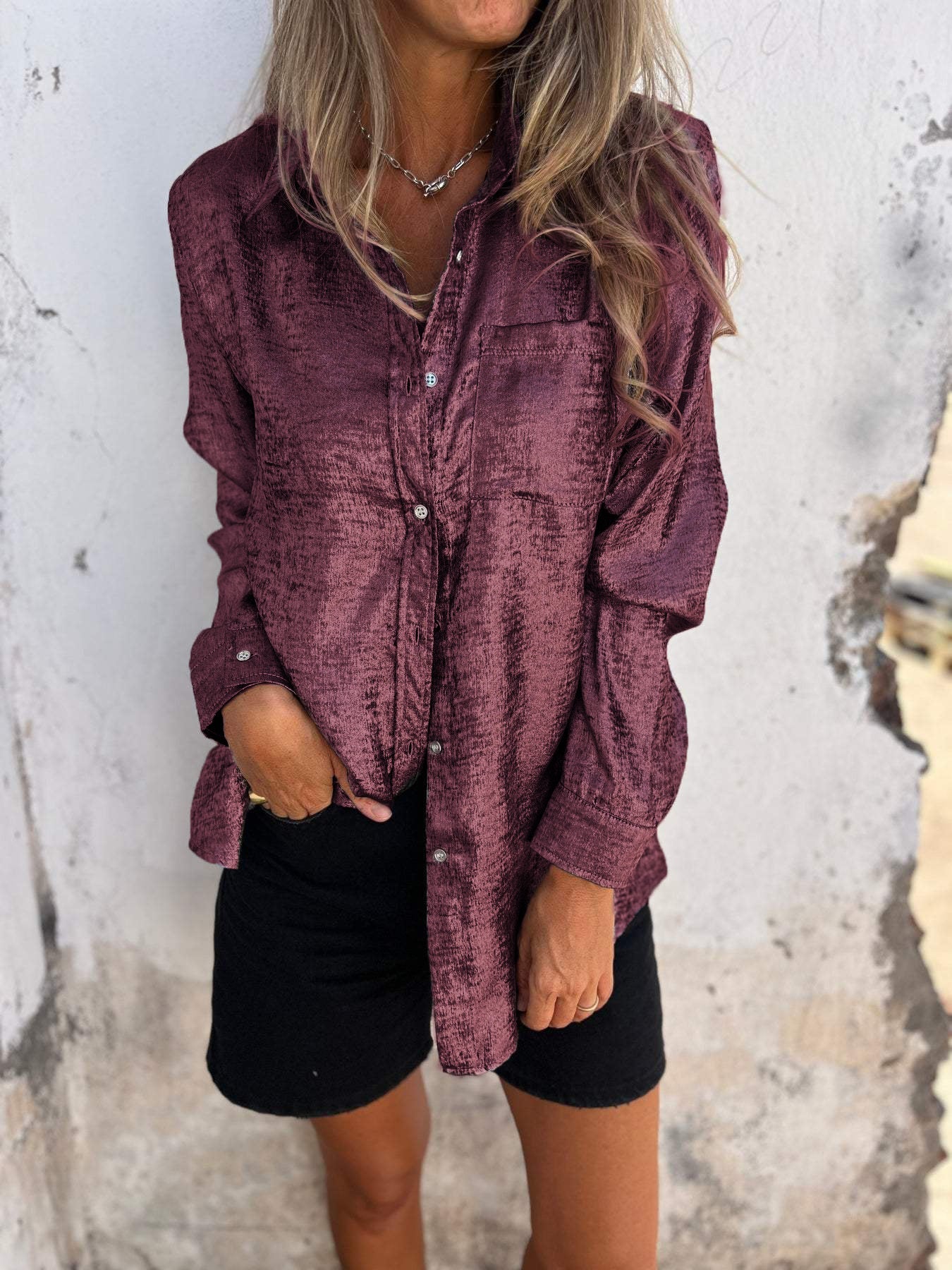 Trendy Ladies Blouse - Evelyn-Red-S-Nora Luxe