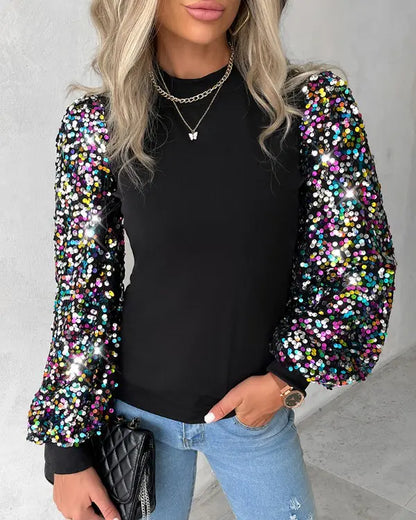 Trendy Ladies' Blouse with Colorful Balloon Sleeves - Lorena-S-Nora Luxe