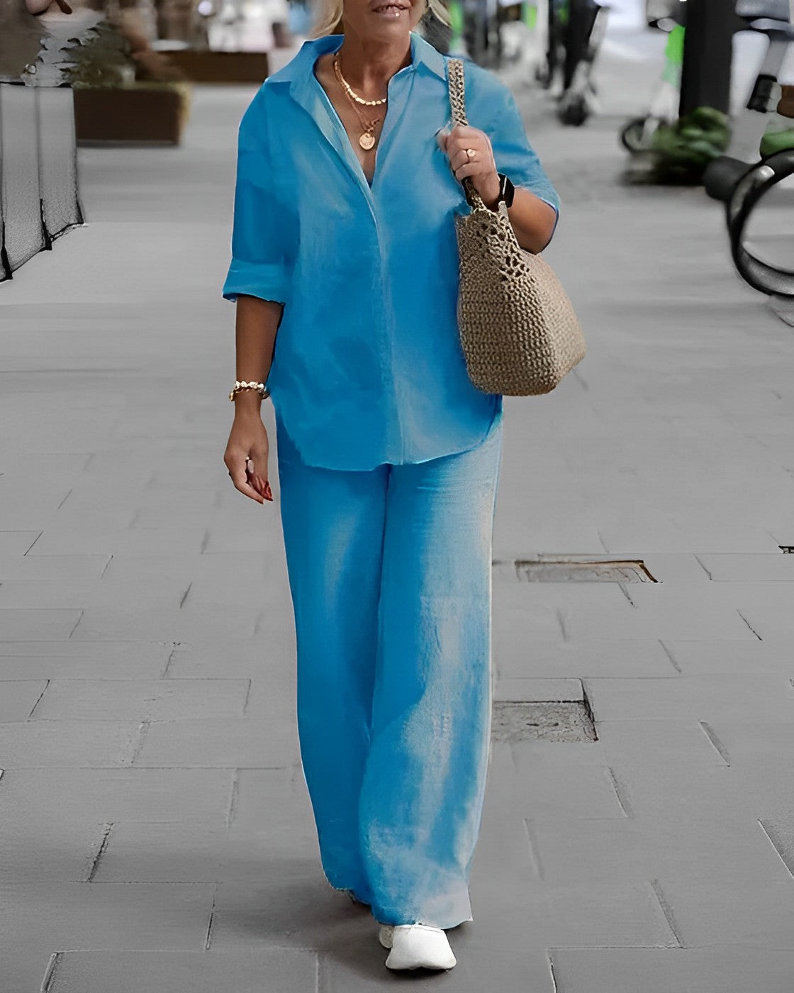 Trendy Ladies Summer Trousers - Noa-Blue-S-The Livary