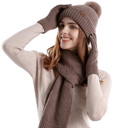 Warm Women's Winter Hat Set - Pexav