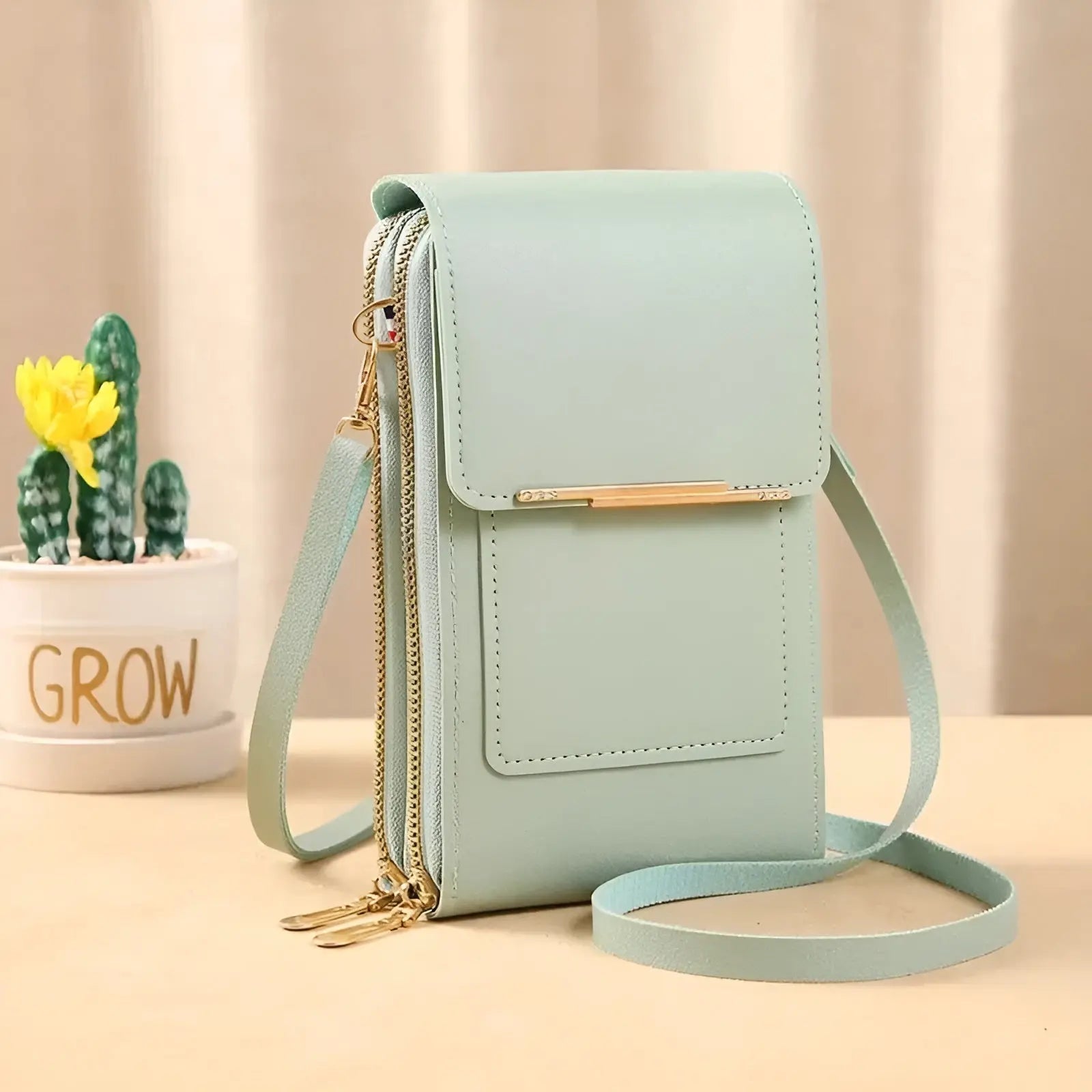 Trendy Leather Anti-Theft Women's Shoulder Bag - SecureStyle-Green-Nora Luxe