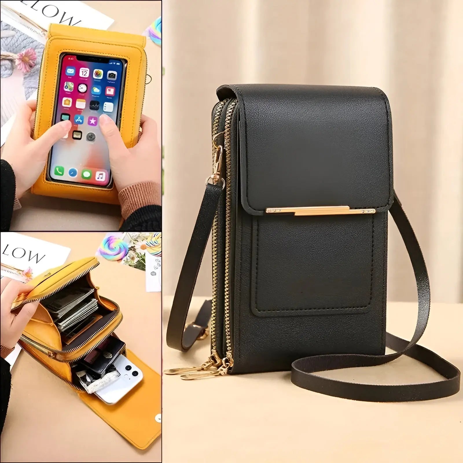 Stylish Safe Women's Leather Crossbody Bag - Pexav