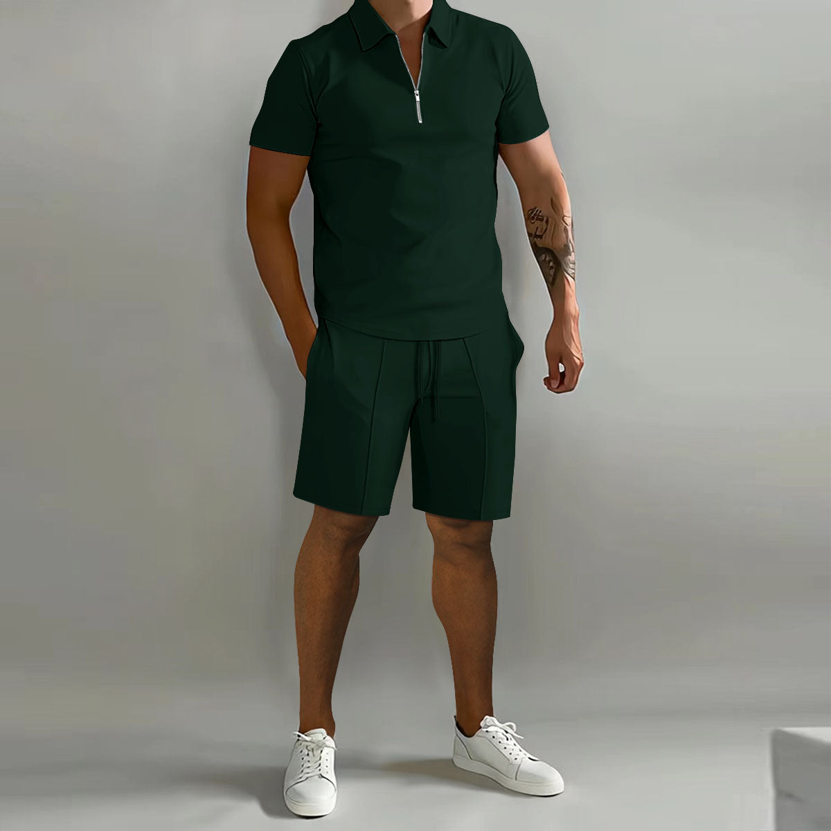 Trendy Men’s Polo Set - Milano-Green-S-Nora Luxe
