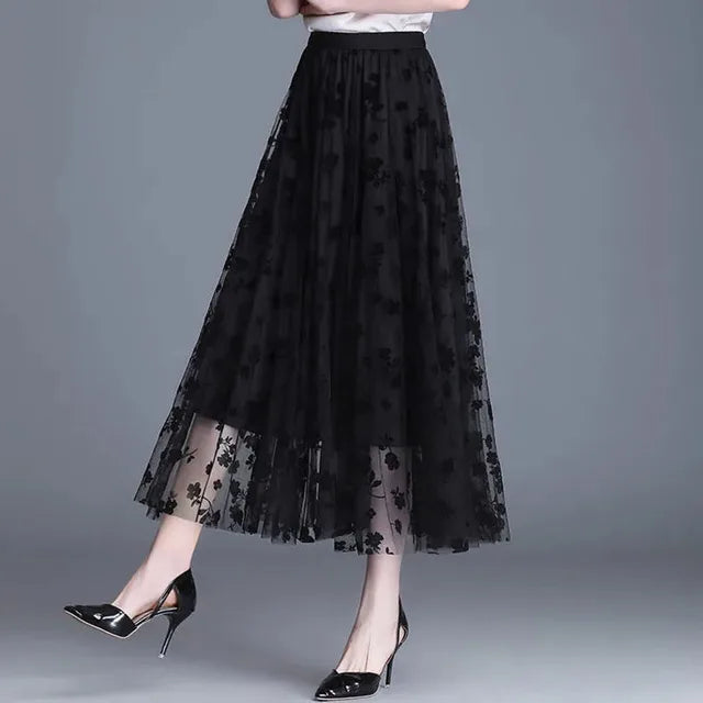 Chic Breathable Mid Length Skirt - Pexav