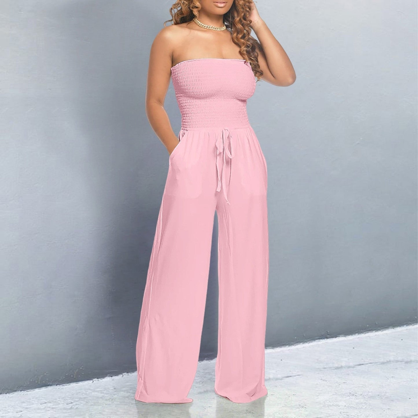 Fashionable Cold Shoulder Jumpsuit - Olytrend