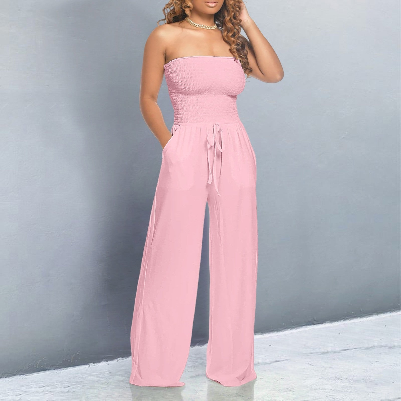 Fashionable Cold Shoulder Jumpsuit - Olytrend