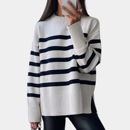 Trendy Oversized Striped Women's Sweater - Sophie-XS-Nora Luxe
