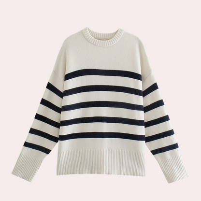 Trendy Oversized Striped Women's Sweater - Sophie-XS-Nora Luxe