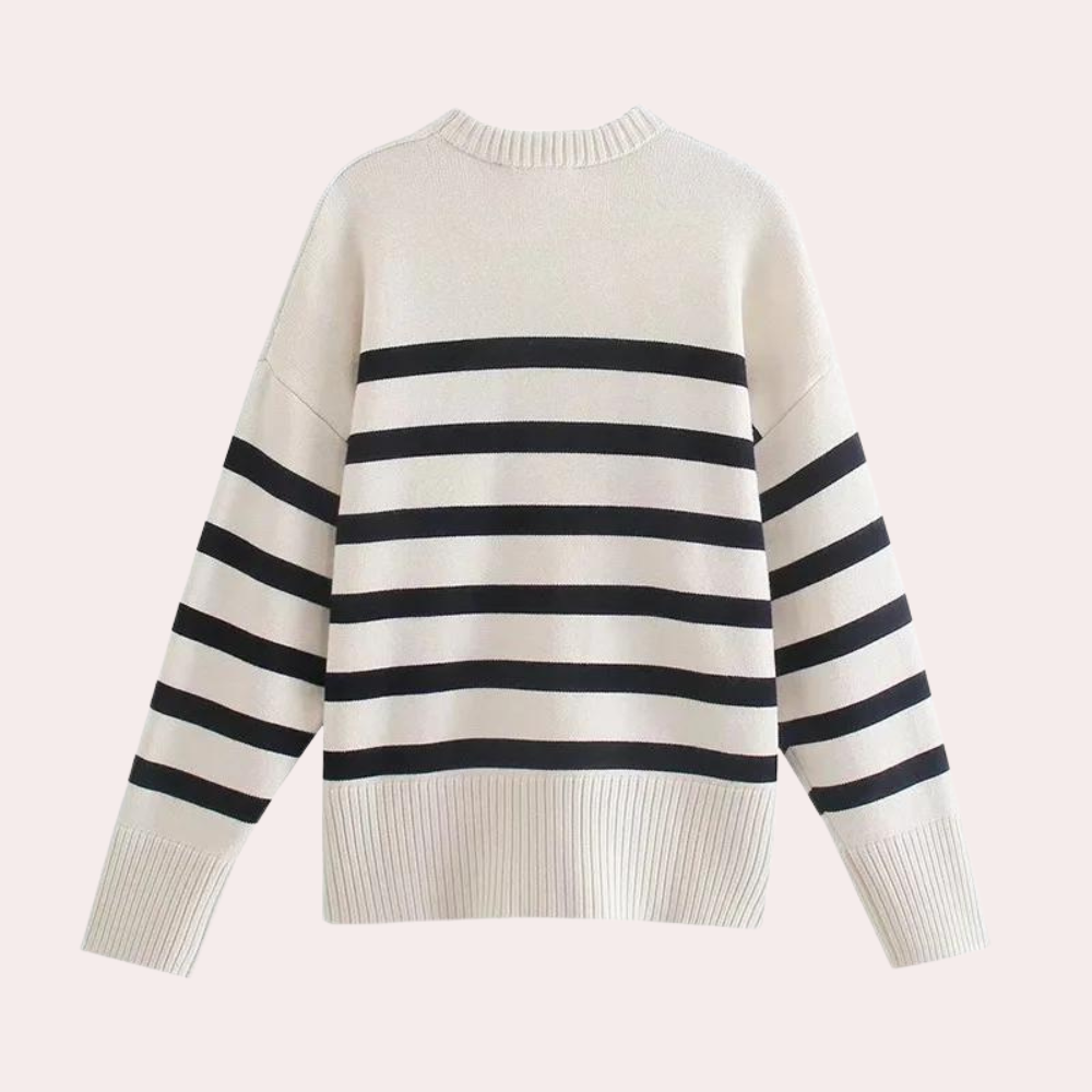 Trendy Oversized Striped Women's Sweater - Sophie-XS-Nora Luxe
