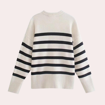 Trendy Oversized Striped Women's Sweater - Sophie-XS-Nora Luxe