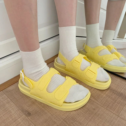 Trendy platform sandals in Korean style for women - Alina-Yellow-3.5-Nora Luxe