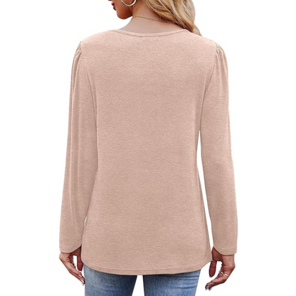 Fashionable Ruffled Long Sleeve Tunic Shirt - Pexav