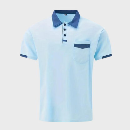 Trendy Polo Shirt for Men - Leo-Marine blue-S-Nora Luxe