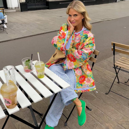 Fashionable Patterned Ladies Blazer - Pexav