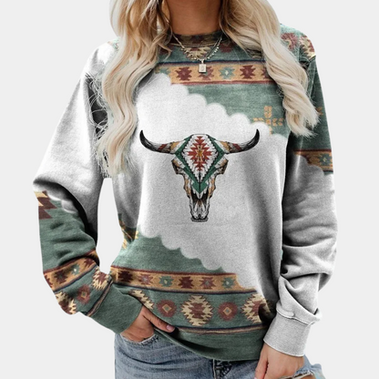 Fashionable Graphic Ladies Sweatshirt - Sienna - Pexav