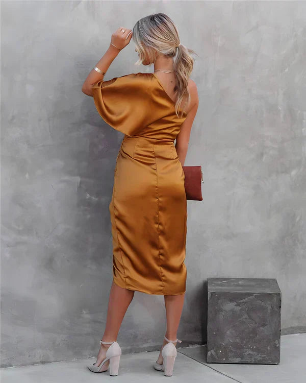 Elegant Satin Evening Dress - Pexav