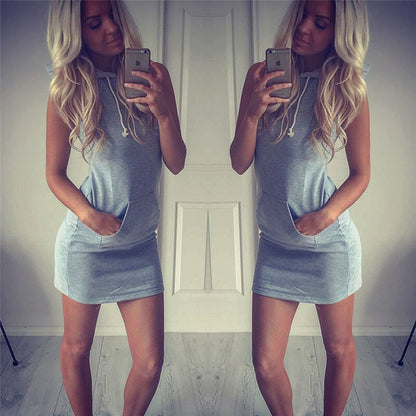 Trendy Sleeveless Mini Summer Dress with Twist Detail – Liora (Buy 1 Get 1 FREE)-Gray-XS-Nora Luxe