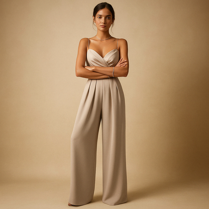 Trendy summer jumpsuit for women with adjustable straps and flattering fit, perfect for summer parties, day outings, and evenings out.