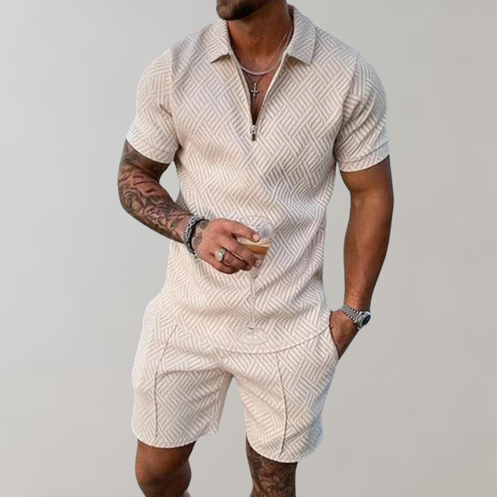Trendy Summer Set for Men - Aaron-Khaki-S-Nora Luxe