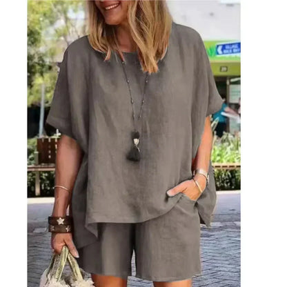 Chic Linen Shorts Summer Outfit for Women - Pexav